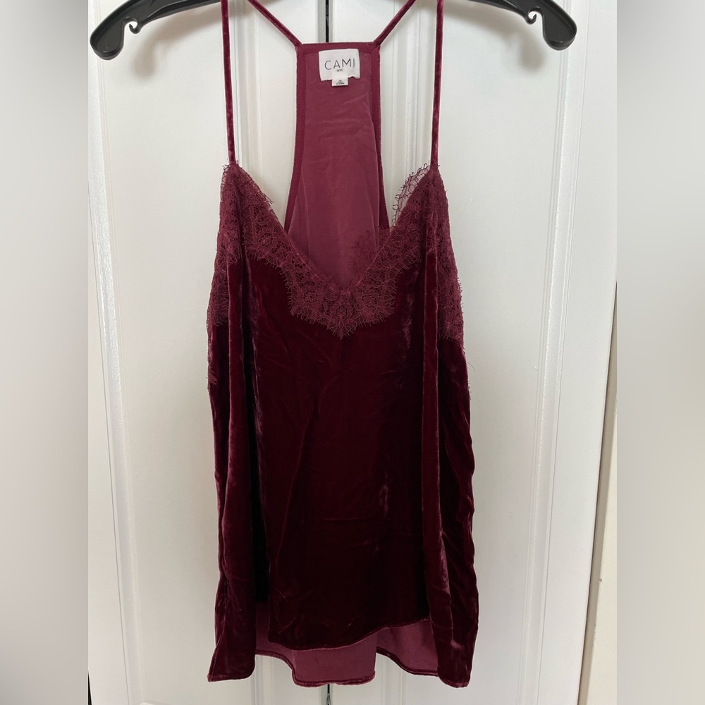 LIKE NEW Cami NYC Red Camisole with Lace-Size Small